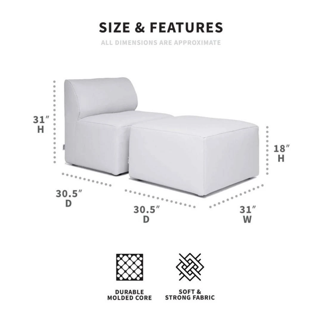 Big Joe - Patio 2-Piece Sectional Couch, Light Gray 8 Big Joe - Patio 2-Piece Sectional Couch, Light Gray - Image 6