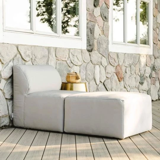 Big Joe - Patio 2-Piece Sectional Couch, Light Gray 3 Big Joe - Patio 2-Piece Sectional Couch, Light Gray
