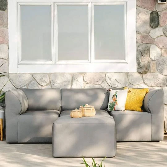 Big Joe - Patio 4-Piece Sectional Couch, Terra Bask 3 Big Joe - Patio 4-Piece Sectional Couch, Terra Bask