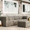 Big Joe - Patio 5-Piece Sectional Couch, Castor Gray -Clean Pool Supply Patio 5 Piece Sectional Couch Castor Gray
