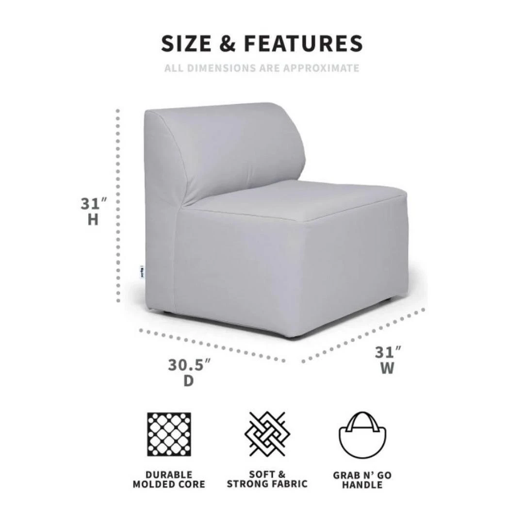 Big Joe - Patio Armless Chair, Light Gray 6 Big Joe - Patio Armless Chair, Light Gray - Image 4