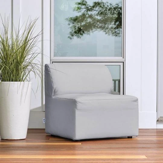 Big Joe - Patio Armless Chair, Light Gray 3 Big Joe - Patio Armless Chair, Light Gray