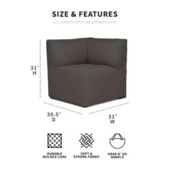 Big Joe - Patio Corner Chair, Castor Gray -Clean Pool Supply Patio Corner Chair Castor Gray 3
