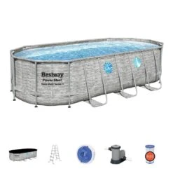 Bestway - Power Steel 18' X 9' X 48" Oval Above Ground Pool Set -Clean Pool Supply Power Steel 18 x 9 x 48 Oval Above Ground Pool Set 3