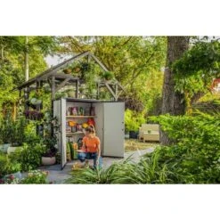 Keter - Premier Tall Shed, Grey -Clean Pool Supply Premier Tall Shed Grey 3