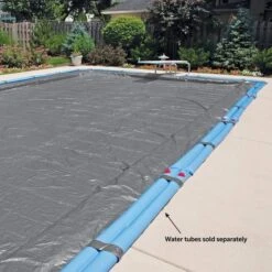 Midwest Canvas - 30' X 50' Rectangle Winter Pool Cover, 16 Year Warranty, Silver -Clean Pool Supply Rectangle Winter Pool Cover 16 Year Warranty Silver 13