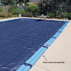 Midwest Canvas - 16' X 36' Rectangle Winter Pool Cover, 8 Year Warranty, Blue -Clean Pool Supply Rectangle Winter Pool Cover 8 Year Warranty Blue 58