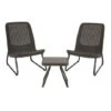 Keter - Rio 3 Piece Resin Wicker Patio Furniture Set With Side Table And Outdoor Chairs, Brown -Clean Pool Supply Rio 3 Piece Resin Wicker Patio Furniture Set with Side Table and Outdoor Chairs Brown