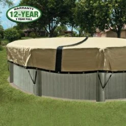 Round Ultimate 3000 Above Ground Winter Pool Cover, 12-Year Warranty, Tan 5 Round Ultimate 3000 Above Ground Winter Pool Cover, 12-Year Warranty, Tan -Clean Pool Supply Round Ultimate 3000 Above Ground Winter Pool Cover 12 Year Warranty Tan 1