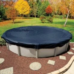 Midwest Canvas - 24' Round Winter Pool Cover, 10 Year Warranty, Blue -Clean Pool Supply Round Winter Pool Cover 10 Year Warranty Blue 2