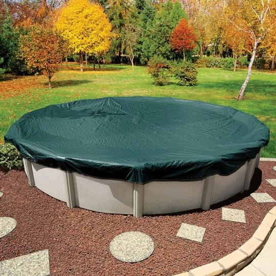 Midwest Canvas - 12' Round Winter Pool Cover, 12 Year Warranty, Green 5 Midwest Canvas - 12' Round Winter Pool Cover, 12 Year Warranty, Green - Image 3