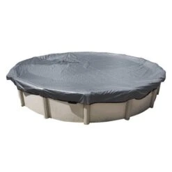 Midwest Canvas - 12' Round Winter Pool Cover, 16 Year Warranty, Silver -Clean Pool Supply Round Winter Pool Cover 16 Year Warranty Silver 11