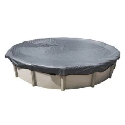 Midwest Canvas - 12' Round Winter Pool Cover, 16 Year Warranty, Silver -Clean Pool Supply Round Winter Pool Cover 16 Year Warranty Silver 16