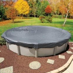 Midwest Canvas - 18' Round Winter Pool Cover, 16 Year Warranty, Silver -Clean Pool Supply Round Winter Pool Cover 16 Year Warranty Silver 7