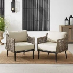 Crosley - Southwick 2-Piece Outdoor Wicker Armchair Set -Clean Pool Supply Southwick 2 Piece Outdoor Wicker Armchair Set 3