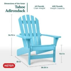 Keter - Tahoe Adirondack Chair, Seafoam -Clean Pool Supply Tahoe Adirondack Chair Seafoam 3