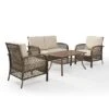 Crosley - Tribeca 4-Piece Outdoor Wicker Conversation Set, Brown KO70037DW-SA 2 Crosley - Tribeca 4-Piece Outdoor Wicker Conversation Set, Brown KO70037DW-SA -Clean Pool Supply Tribeca 4 Piece Outdoor Wicker Conversation Set Brown KO70037DW SA