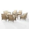 Crosley - Tribeca 8-Piece Outdoor Wicker Conversation Set, Driftwood -Clean Pool Supply Tribeca 8 Piece Outdoor Wicker Conversation Set Driftwood