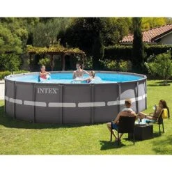 Intex - Ultra Frame 18' X 52" Round Metal Frame Above Ground Pool Package -Clean Pool Supply Ultra Frame 18 x 52 Round Metal Frame Above Ground Pool Package 3