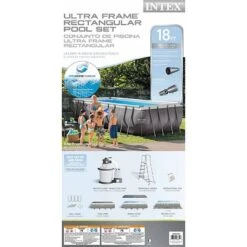 Intex - Ultra Frame 9' X 18' Rectangle Metal Frame Above Ground Pool Package -Clean Pool Supply Ultra Frame 9 x 18 Rectangle Metal Frame Above Ground Pool Package 5