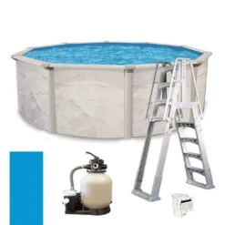 Weekender II 18' Round 52" Tall Above Ground Pool Package -Clean Pool Supply Weekender II 52 Tall Round Above Ground Pool Package 28