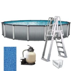 Leslie's - Weekender Premium 27' Round Above Ground Pool Package With Upgraded 19" Filter -Clean Pool Supply Weekender Premium Above Ground Pool Package 35