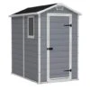 Keter - Manor 4x6 Resin Storage Shed, Grey/White -Clean Pool Supply White